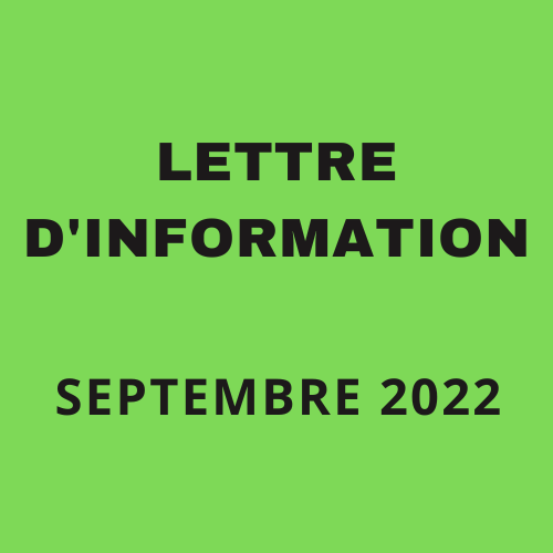 Lettre d'informations - Aout 2022